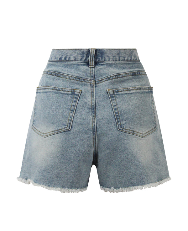 Lara Crossover Denim Shorts