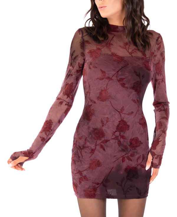 Delilah Velvet Floral Mini Dress