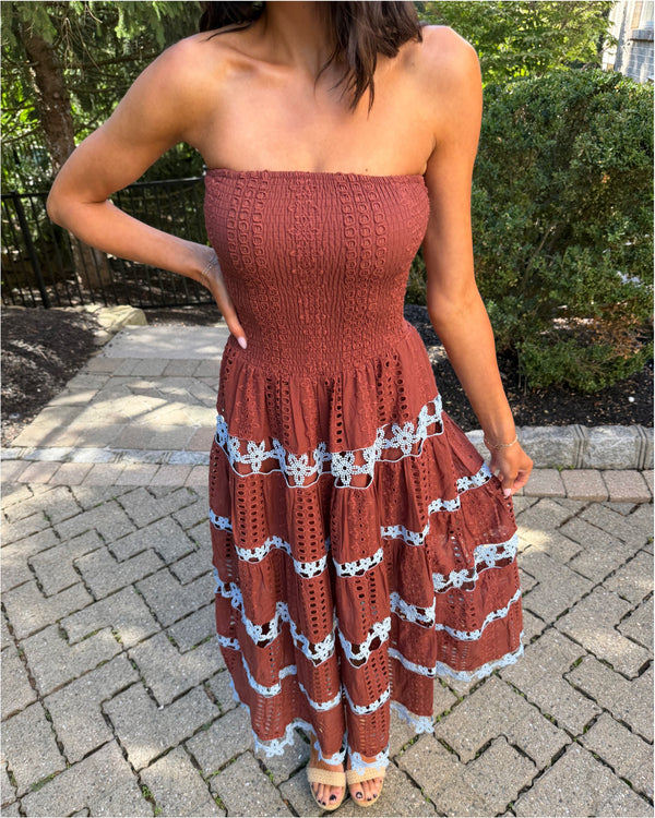 Diedra Strapless Midi Dress