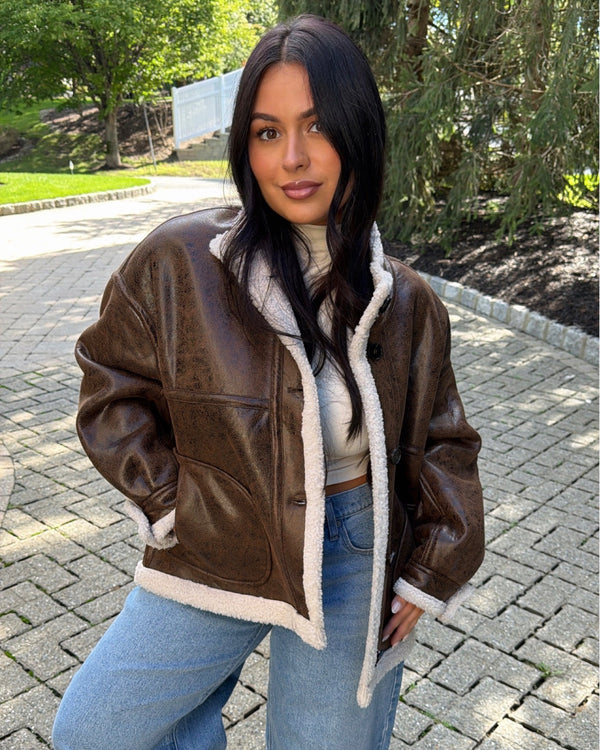 Bristol Distressed Faux Leather Jacket