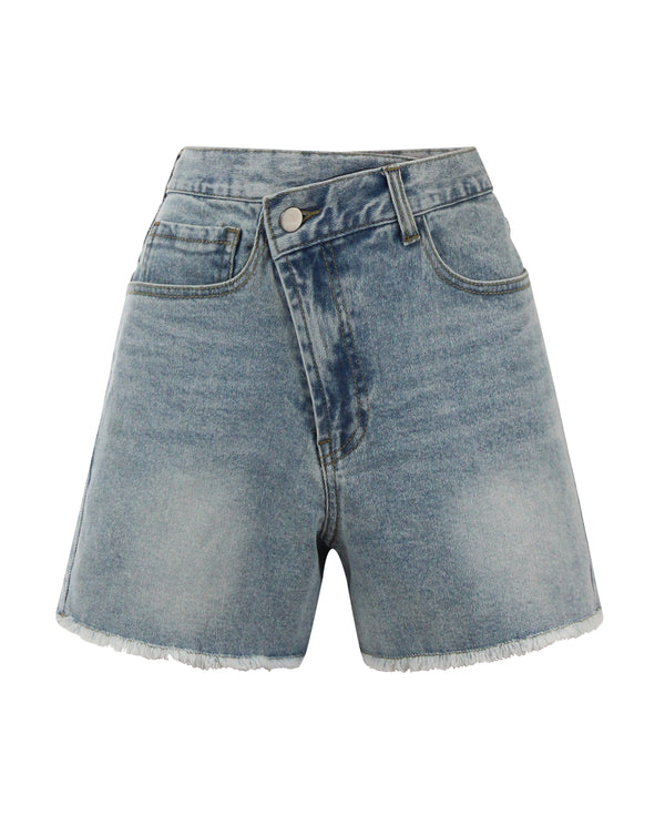 Lara Crossover Denim Shorts
