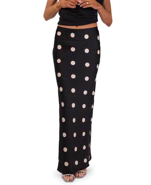 Paisley Polka Dot Maxi Skirt