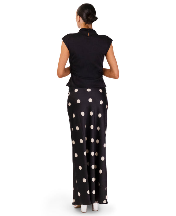 Paisley Polka Dot Maxi Skirt