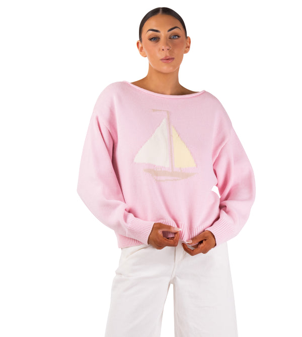Suzy Knit Sailboat Sweater