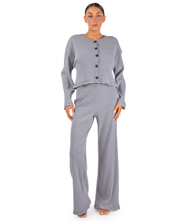 Cora Set Striped Cardigan