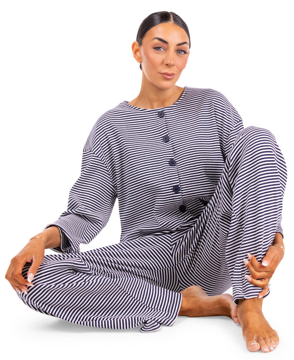 Cora Set Striped Cardigan