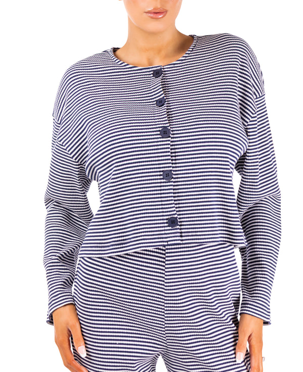 Cora Set Striped Cardigan
