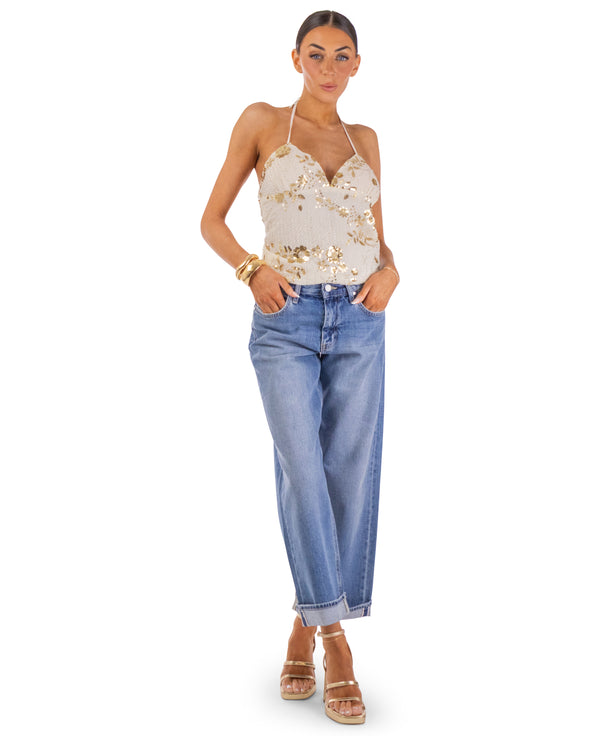 Sabrina Embellished Halter Top