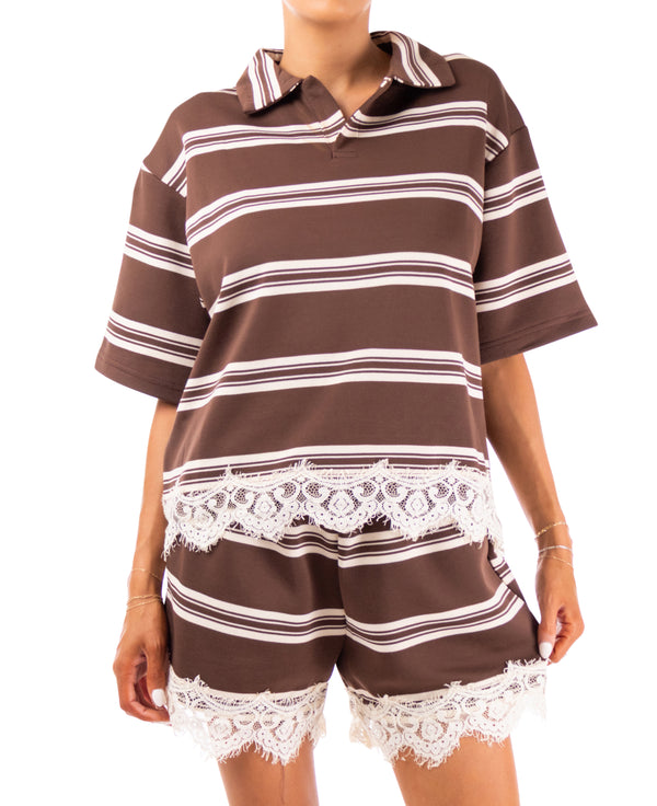 Jane Striped Lounge Shorts