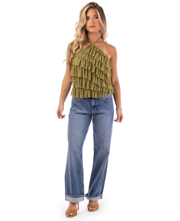 Evie Ruffle Halter Top