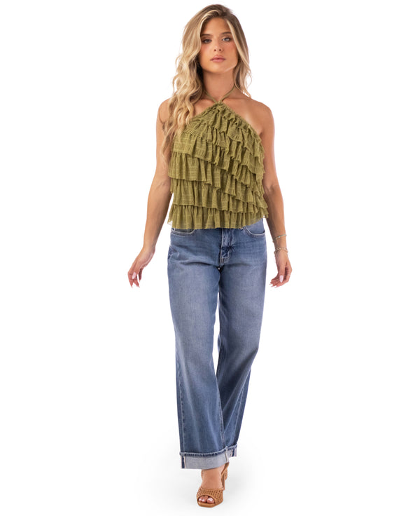 Evie Ruffle Halter Top