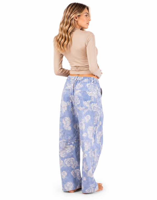 Hallie Floral Barrel Jeans