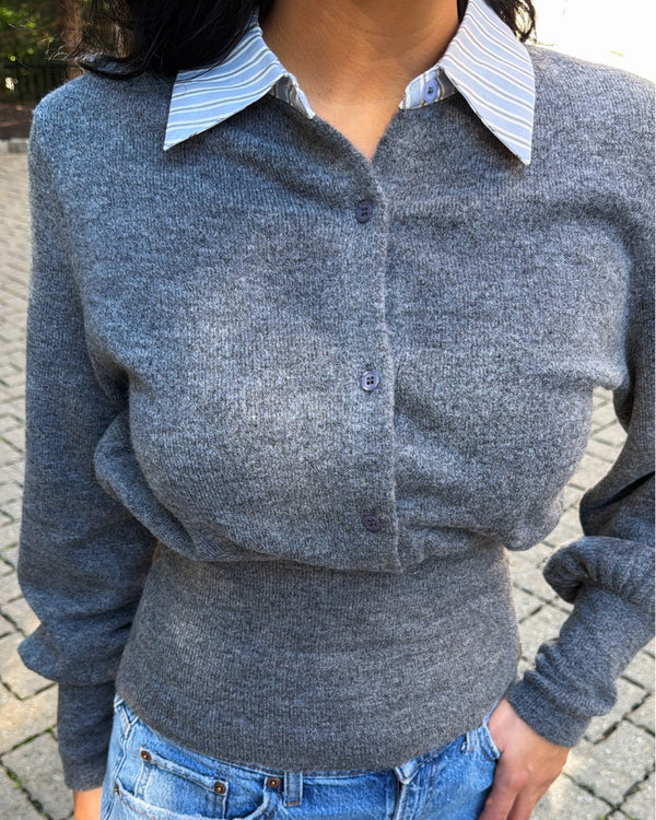 Veda Contrast Collar Top
