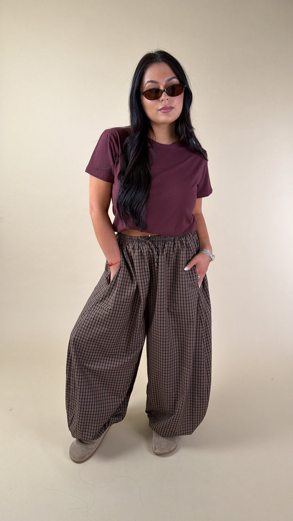 Stephanie Plaid Balloon Joggers