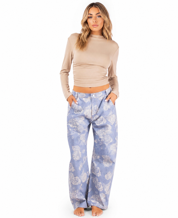 Hallie Floral Barrel Jeans