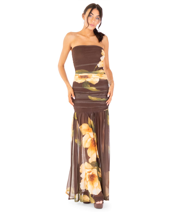 Flora Ruched Maxi Dress