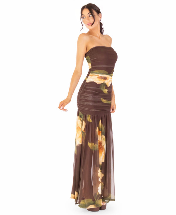 Flora Ruched Maxi Dress