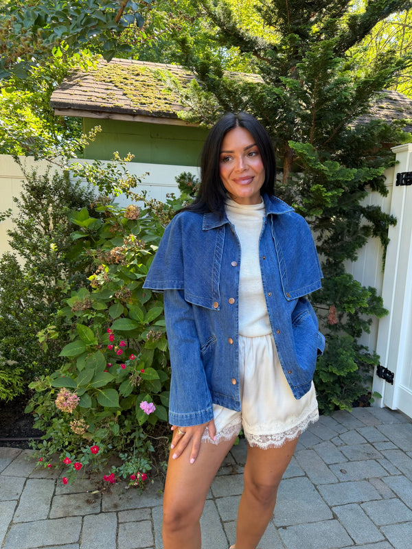 Margot Denim Cape Jacket