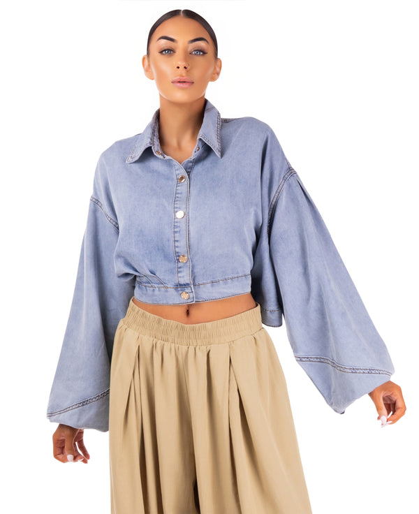 Mila Cropped Denim Jacket