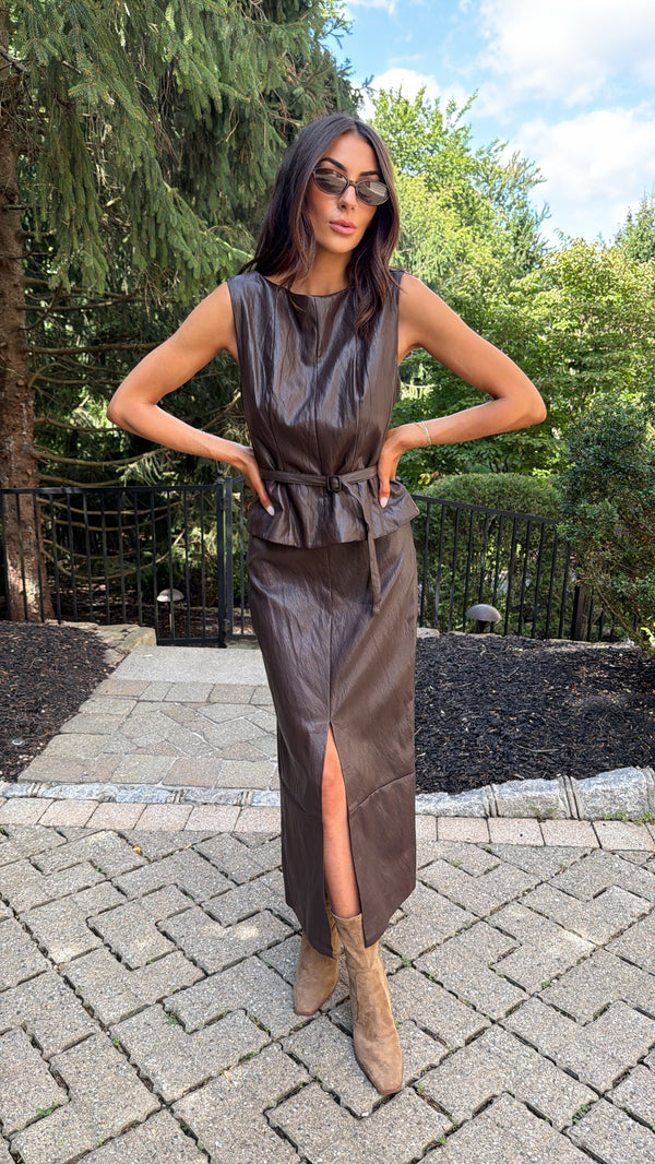 Sophia Leather Skirt