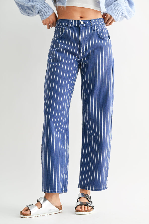 Striped Barrel Jeans
